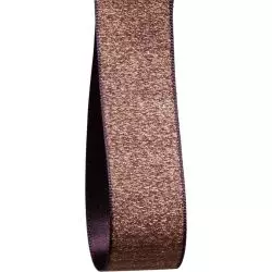 25mm Brown and gold reversible ribbon