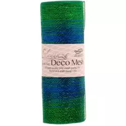 extra wide 29cm deco mesh in blue and green