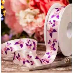 25mm Lilac Butterfly Ribbon
