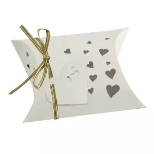 Wedding Favour Box - Pillow Style In Ivory x 5