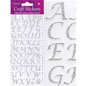 Silver Stylised Alphabet Stickers 