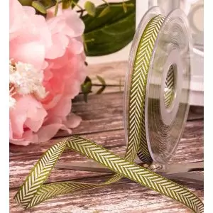 10mm Cyprus Green Herringbone Ribbon By Berisfords Ribbons