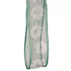 25mm x 20m Mint Green Sheer Ribbon With Wired Edge By Halbach Ribbons