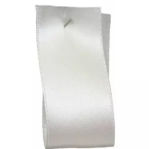 Double Satin Ribbon By Berisfords Ribbons: Bridal White (Col 419)- 3mm - 70mm widths