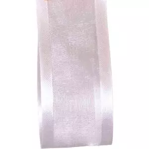 40mm white satin edged sheer ribbon