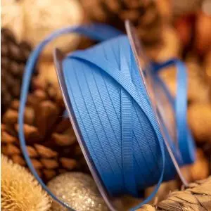 6mm x 100m Blue Grosgrain Ribbon By Berisfords