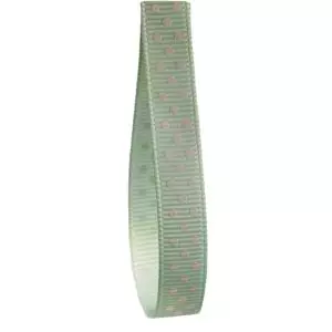 9mm Mint Green Grosgrain Ribbon With Cream Micro Dots