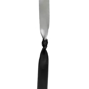Reversible Satin Ribbon in Grey & Black By Berisfords Ribbon