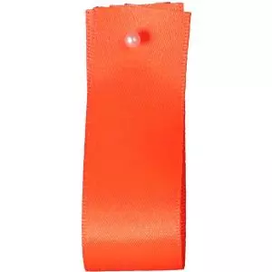 Double Satin Ribbon By Berisfords Ribbons: Flo Orange (Col 6844) - 3mm - 50mm widths