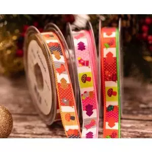 15mm wide christmas ribbon Patchwork by Kuny