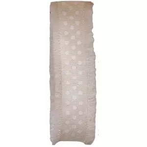 Cream Frayed Edged Ribbon With White Dots