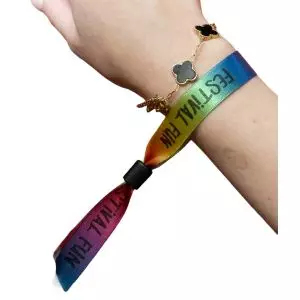 Multi Coloured Ribbon Wristbands 15mm x 350mm 
