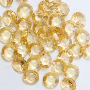 Diamond Shaped Faceted Beads In Pale Gold