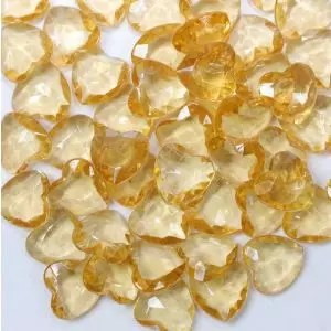 Heart Shaped Faceted Beads In Gold