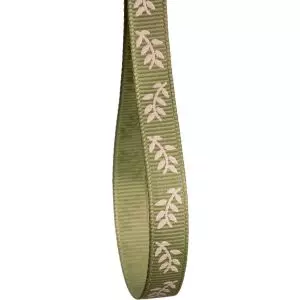 9mm Sage Green Fern Print Grosgrain Ribbon