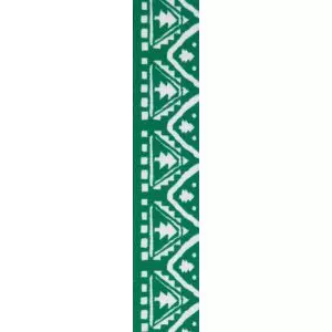 Green ribbon with white nordic tree design