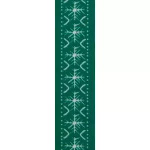 Green Scandi Flake Christmas Ribbon