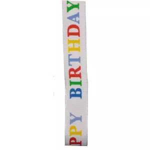 15mm Happy Birthday Ribbon By Berisfords Ribbons