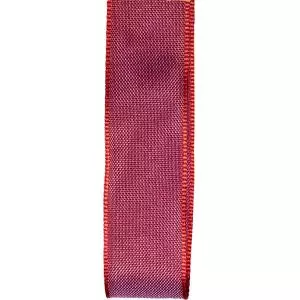 25mm x 25m Light Red Wire Edged Taffeta Ribbon By Shindo Ribbons