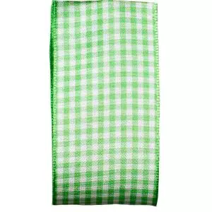 Gingham In Meadow Green By Berisfords Ribbons