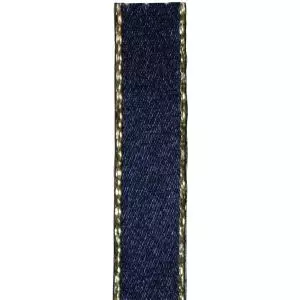 Metallic Gold Edged Navy Ribbon in 7mm x 20m
