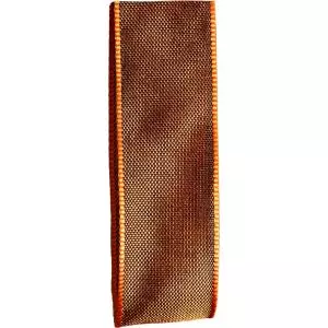 25mm Orange and Black wired edged taffeta ribbon article 12105 colour 261