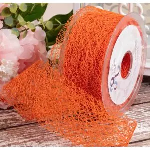 Orange web ribbon 50mm x 20m