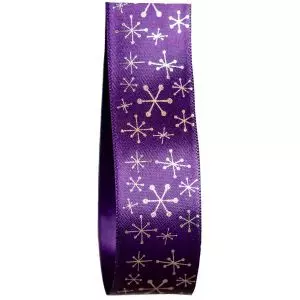 christmas snowflake ribbon in purple