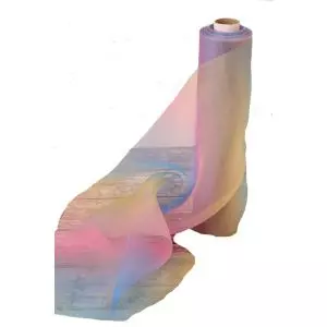 29cm wide cut edge rainbow sheer ribbon