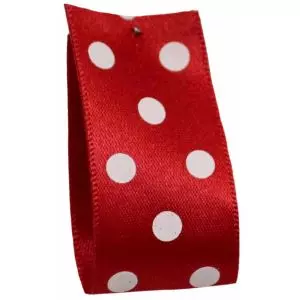 Red polka dot ribbon by Berisfords Ribbons article 12251