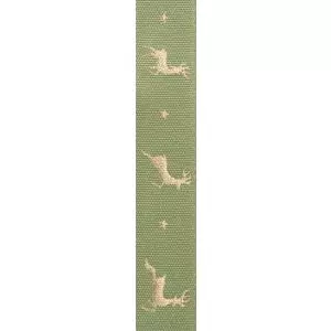 15mm Khaki Green Reindeer Flight Ribbon