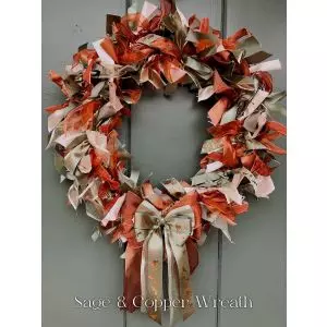 Sage and Copper Ribbon Wreath Kit