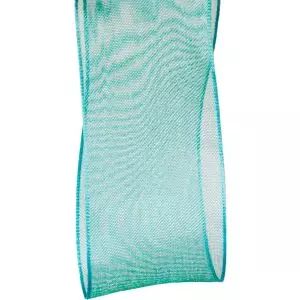 Wired Edged Sheer Ribbon - Turquoise 25mm, 40mm & 60mm Widths