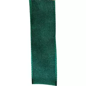 25mm Christmas green Wired Edged Taffeta Ribbon By Shindo Ribbons
