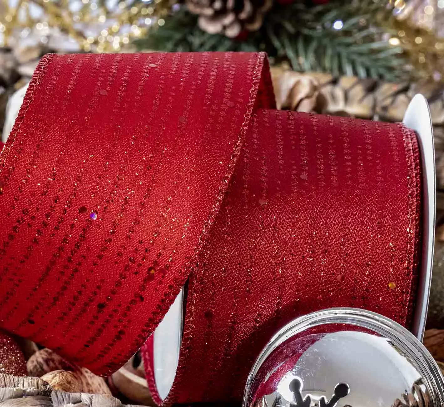 Red Shimmer Christmas Ribbon