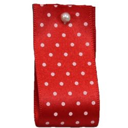 25mm Micro Dot Ribbon Article 5932 Col: Red