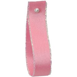Pink Ribbon With Iridescent Edging 15mm x 20m