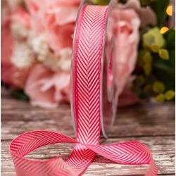 Shocking Pink 16mm Herringbone Ribbon Article 1392