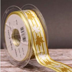 Maple Twins Ribbon in Yellow and Gold  16mm 