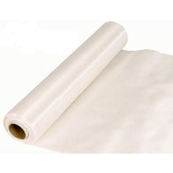 29cm Wide White Cut Edged Satin Fabric