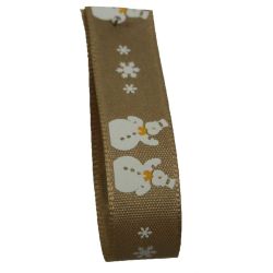 Oatmeal Snowman Ribbon 15mm x 20m Article 14300