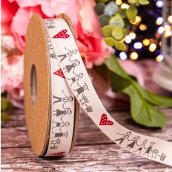 family ribbon with love heart 15mm x 20m