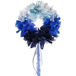 Blue Variegated Ribbon Wreath Kit