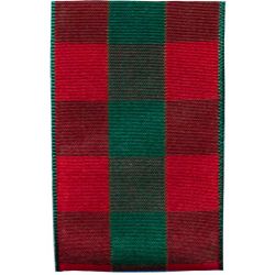 40mm Merriment red and green christmas check ribbon article 60250
