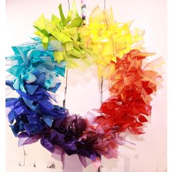 Rainbow Themed Circular Ribbon Wreath - Kit
