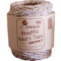 White bakers twine with gold glitter