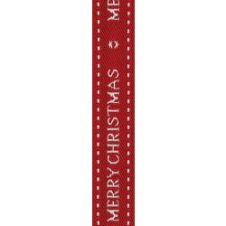 Merry Christmas Ribbon By Berisfords Ribbons Woven In Red & White Article 43591