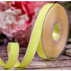 15mm Yellow Neon Stitch Ribbon By Berisfords Ribbons