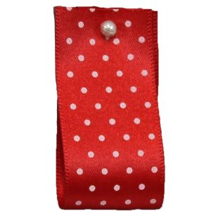 15mm Micro Dot Ribbon Article 5932 Col: Red