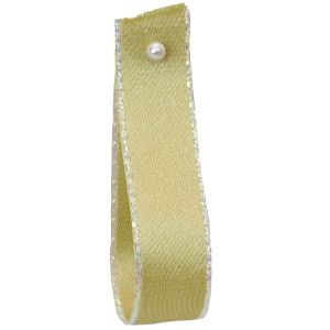 15mm Double Satin Ribbon In Gold With Iridescent Edge